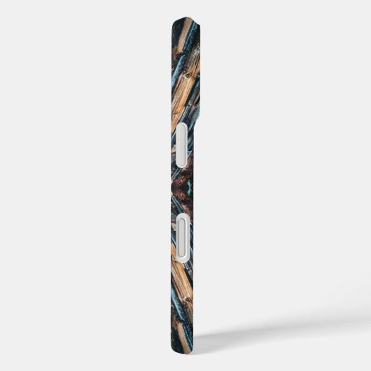 Blue & Brown Wood Beams Photo Perspective Pattern Case-Mate iPhoneケース (裏面 / 右)