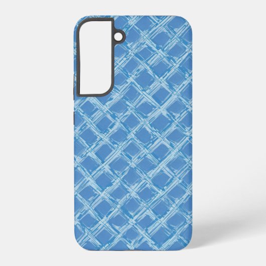 Blue Brushstroke Lattice Samsung Galaxyケース (裏面)