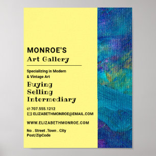 Blue Brushstrokes, Art Dealer, 広告 Gallery's ポスター