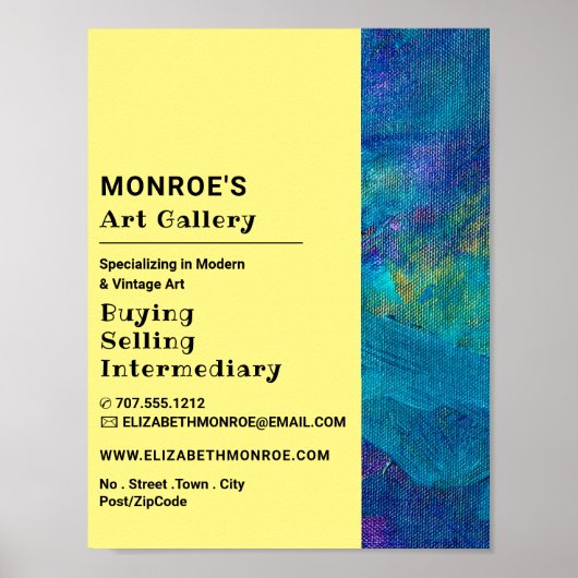 Blue Brushstrokes, Art Dealer, 広告 Gallery's ポスター (正面)