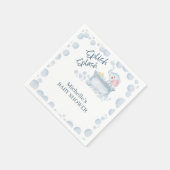 Blue Bubble Bath Animal Baby Shower スタンダードカクテルナプキン (角)