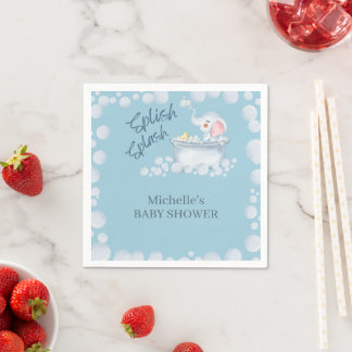 Blue Bubble Bath Animal Baby Shower スタンダードカクテルナプキン