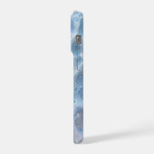 Blue Bubble Texture iPhone 15 Pro Case – Aesthetic iPhoneケース (左側面)
