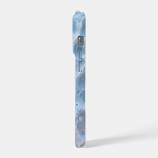 Blue Bubble Texture iPhone 15 Pro Case – Aesthetic iPhoneケース (左側面)