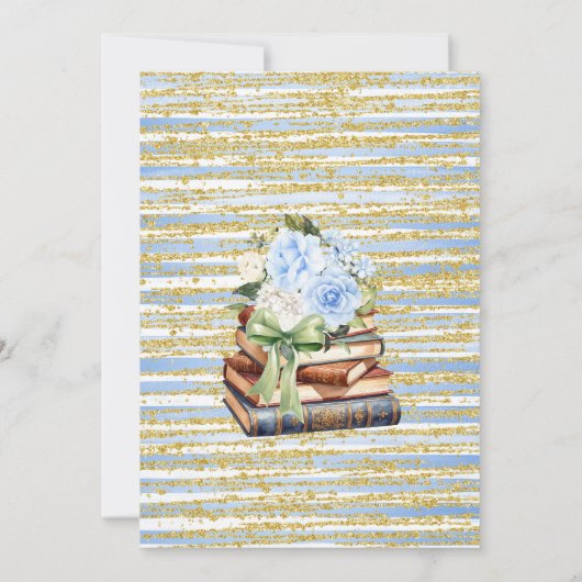 Blue Bubbles & Books Before I do Bridal Shower 招待状 (裏面)