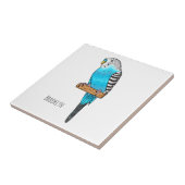 Blue budgerigar bird cartoon illustration  タイル (側面)