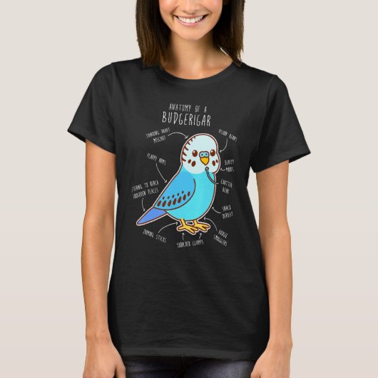 Blue Budgie Anatomy Classic Tシャツ (正面)