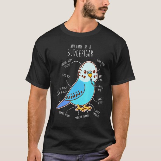 Blue Budgie Anatomy Classic Tシャツ (正面)
