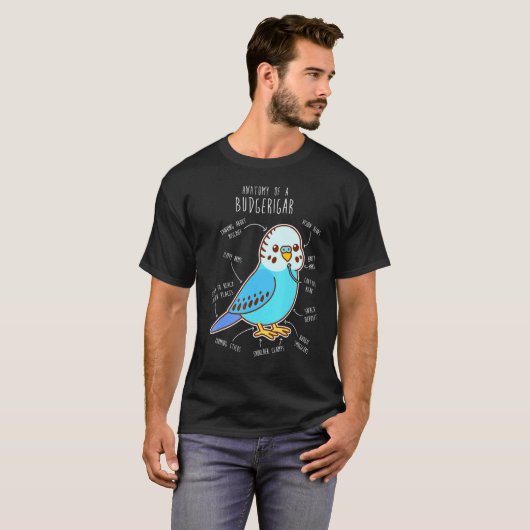 Blue Budgie Anatomy Classic Tシャツ (正面フル)