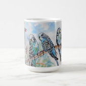 Blue Budgie Budgies Parrots Husbands Mens Name コーヒーマグカップ (中央)