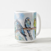 Blue Budgie Budgies Parrots Husbands Mens Name コーヒーマグカップ (正面右)