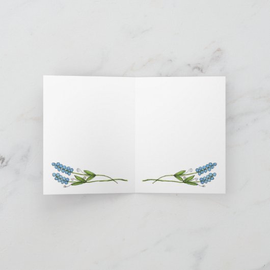 Blue buds blank note card カード (内部)