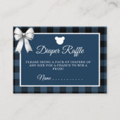 Blue Buffalo Plaid Bear Diaper Raffle エンクロージャーカード (正面)