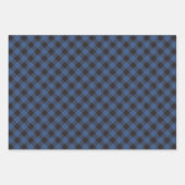 Blue Buffalo Plaid Checkered ラッピングペーパーシート (正面2)