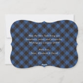 Blue Buffalo Plaid String Lights New Year Card シーズンカード (裏面)