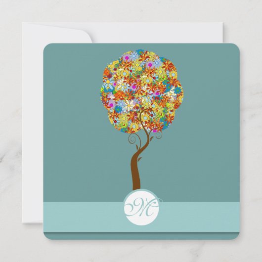 Blue Bumble Bee Forest Fairy Tale Wedding Invite 招待状 (裏面)