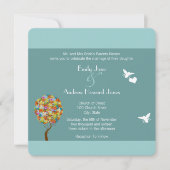Blue Bumble Bee Forest Fairy Tale Wedding Invite 招待状 (正面)