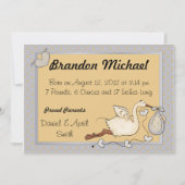 Blue Bundle of Joyベビー 案内状 (正面)