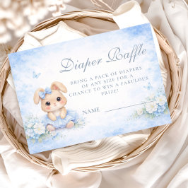 Blue Bunny Floral Diapper Raffle エンクロージャーカード