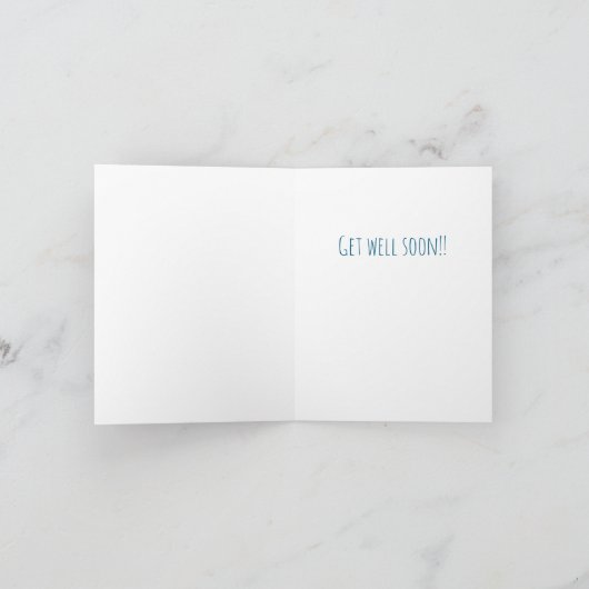 Blue Bunny Get Well card カード (内部)