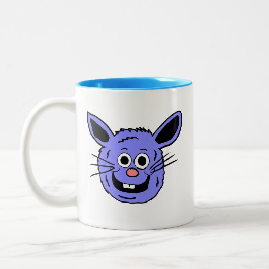 Blue Bunny Head ツートーンマグカップ (左)