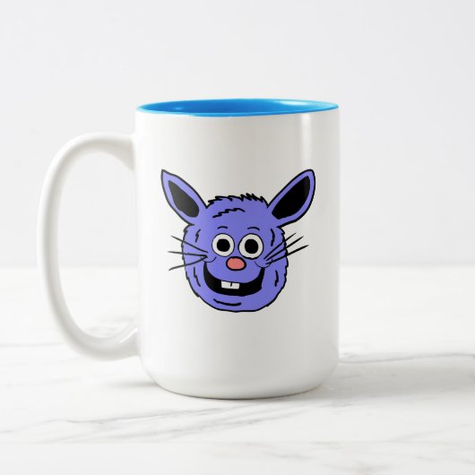 Blue Bunny Head ツートーンマグカップ (左)