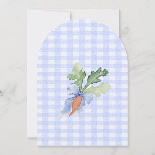 Blue Bunny Rabbit Gingham Baby Shower 招待状 (裏面)