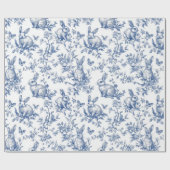 Blue Bunny Rabbit Vintage Baby Shower ラッピングペーパー (フラット)