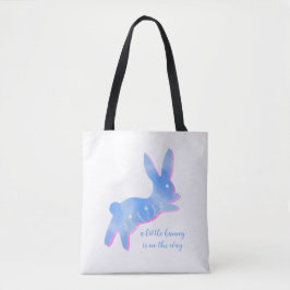 Blue Bunny Silhouette Cute Custom Boy Baby Shower トートバッグ