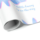 Blue Bunny Silhouette Cute Custom Boy Baby Shower  ラッピングペーパー (ロールコーナー)