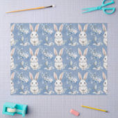 Blue Bunny Wishes – Custom Easter Wrapping Paper 薄葉紙 (クラフト)