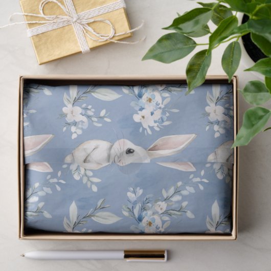 Blue Bunny Wishes – Custom Easter Wrapping Paper 薄葉紙 (ギフト)