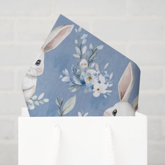 Blue Bunny Wishes – Custom Easter Wrapping Paper 薄葉紙 (ギフトバッグ)