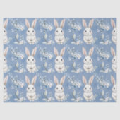 Blue Bunny Wishes – Custom Easter Wrapping Paper 薄葉紙 (正面)