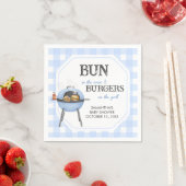 Blue Burger BBQ Baby Shower スタンダードカクテルナプキン (インサイチュ)
