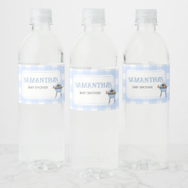 Blue Burger BBQ Baby Shower ペットボトルラベル