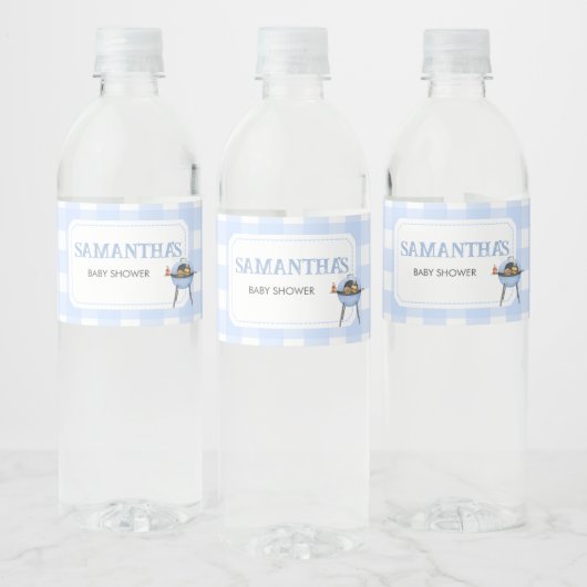 Blue Burger BBQ Baby Shower ペットボトルラベル (ボトル)