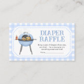 Blue Burger BBQ Baby Shower Diaper Raffle エンクロージャーカード (正面)
