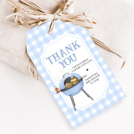 Blue Burger BBQ Baby Shower Favor Tags ギフトタグ