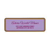 Blue Burgundy Gold Blush  Wedding address  ラベル (正面)