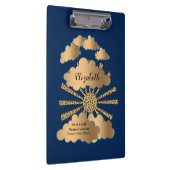 Blue Businessモダン金ゴールドのパーソナエレガントライズ クリップボード (右)