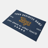 Blue Businessロゴ会社名ブランド ドアマット (アングル)
