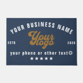 Blue Businessロゴ会社名ブランド ドアマット (正面)