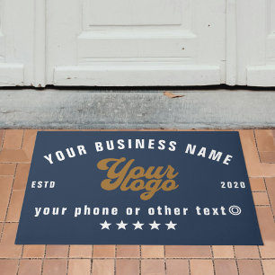 Blue Businessロゴ会社名ブランド ドアマット