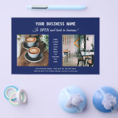 Blue Business モダン Re-Openingプロモーションフライヤー チラシ (シングル)