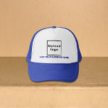 Blue Business Brand on Trucker Hat キャップ<br><div class="desc">カスタマイズ可能なトラック運転手の帽子の青いビジネスブランド。ビジネス名を入力カスタマイズし、ビジネスのロゴをアップロードすること。プロモーション製品、顧客や顧客へのギフト品やギフト、ビジネスへのマーケティング戦略やブランドのプロモーションに含めることができる広告。ブランド名の認識度を構築するために使用できるカスタマイズ可能なトラック帽。会社名を入力してビジネスロゴをアップロードした後、外観を確認する。外観もしは喜ばしい、今すぐ注文を配置できる。ビジネスもし名とロゴのサイズ変更または再配置が必要な場合は、デザインツールで調整してください。また、フォントスタイル、フォント色を変更したり、デザインツールで背景色を適用したりすることもできます。</div>