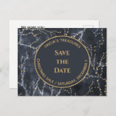 Blue Business Holidayイベント日付はがきを保存 シーズンポストカード (正面/裏面)