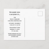 Blue Business Holidayイベント日付はがきを保存 シーズンポストカード (裏面)