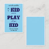 Blue Business Kid's Playdate Card 名刺 (正面/裏面)