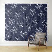 Blue Business Logo Pattern Trade Show Backdrop タペストリー (インサイチュ(横))